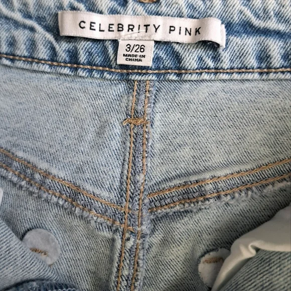 CELEBRITY PINK Acid wash long denim jean skirt slit cotton  boho Chic 3/26 - Picture 10 of 12